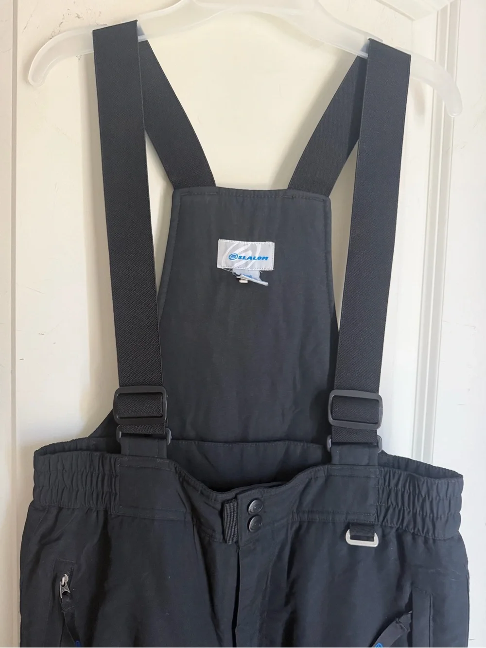 Men's Black Insulated Snow Bib Pants with Adjustable Suspenders